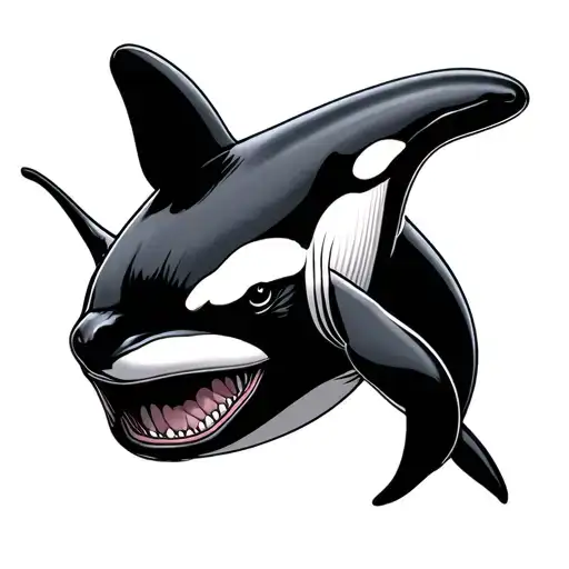 killer whale in sigilism style tattoo tattoo design idea