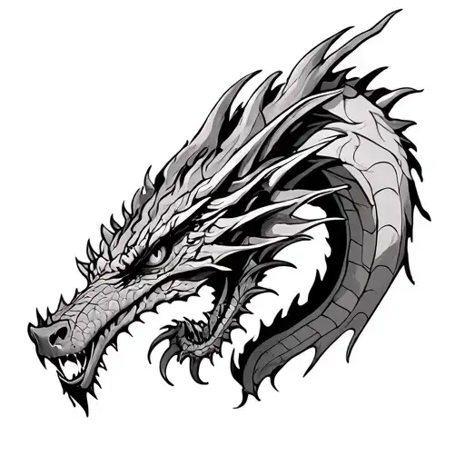 Smaug dragon with welders and Greek mythology tattoo design idea