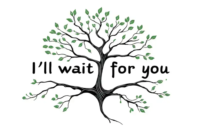 "I’ll wait for you" Irish tree of life tattoo design idea