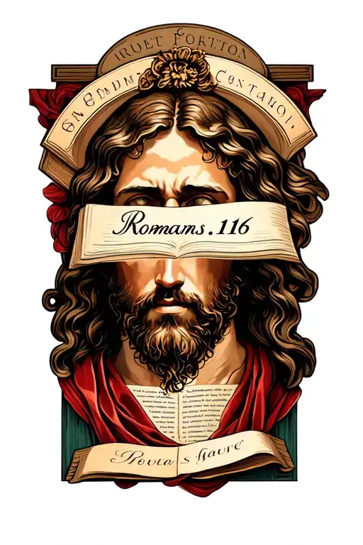 "Romans 1:16" christian new testament story tattoo design idea