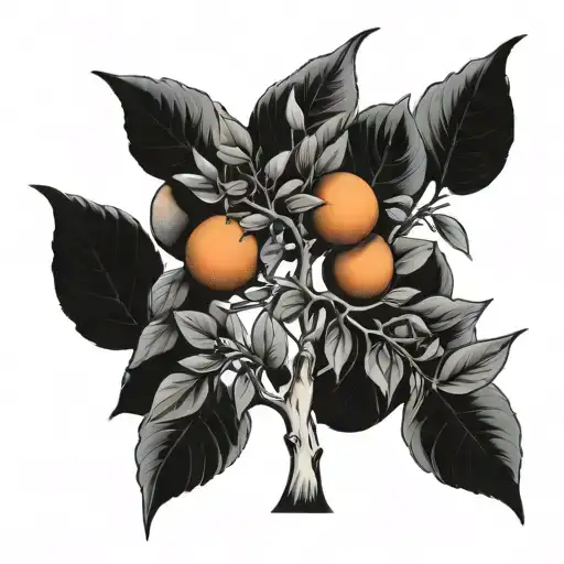 Orange Tree tattoo design idea