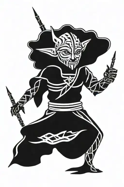 star wars, villain, tribal pattern tattoo design idea
