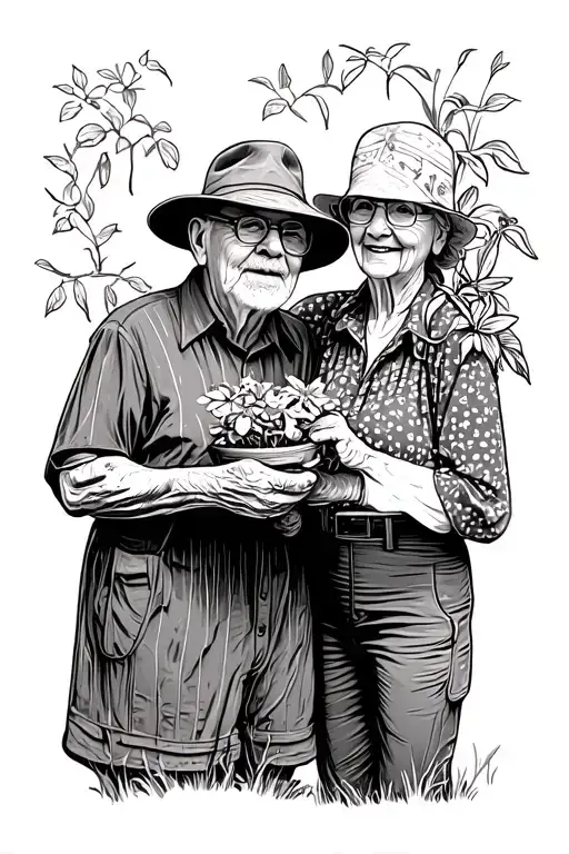 I grew up with my grandparents who have both passed on they loved gardening and taught me to work hard for what I have  tattoo design idea
