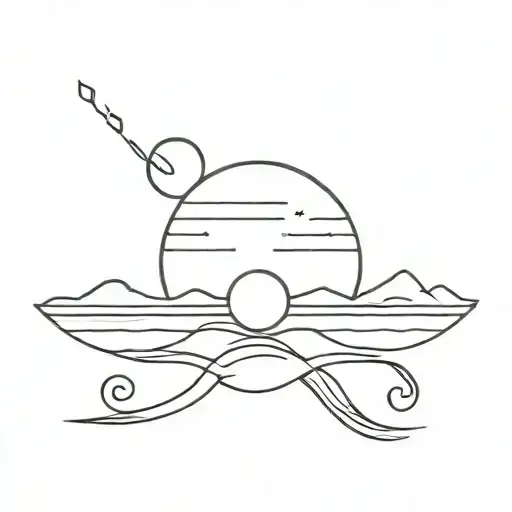 small tattoo that shows a sunset and a new beginning tattoo design idea