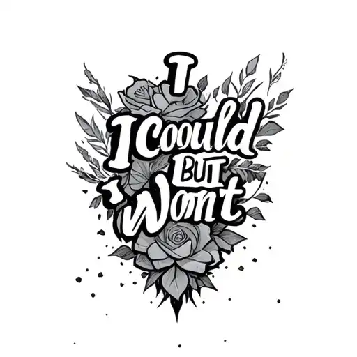 "I could but I won't" sober journey tattoo design idea
