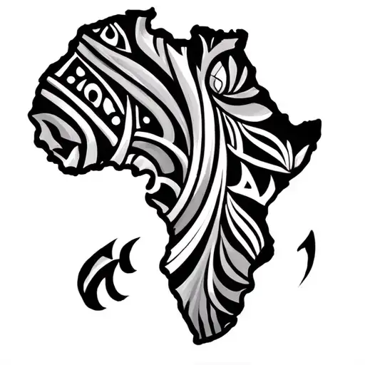 bbc qos tribal patern africa continent shape tattoo design idea