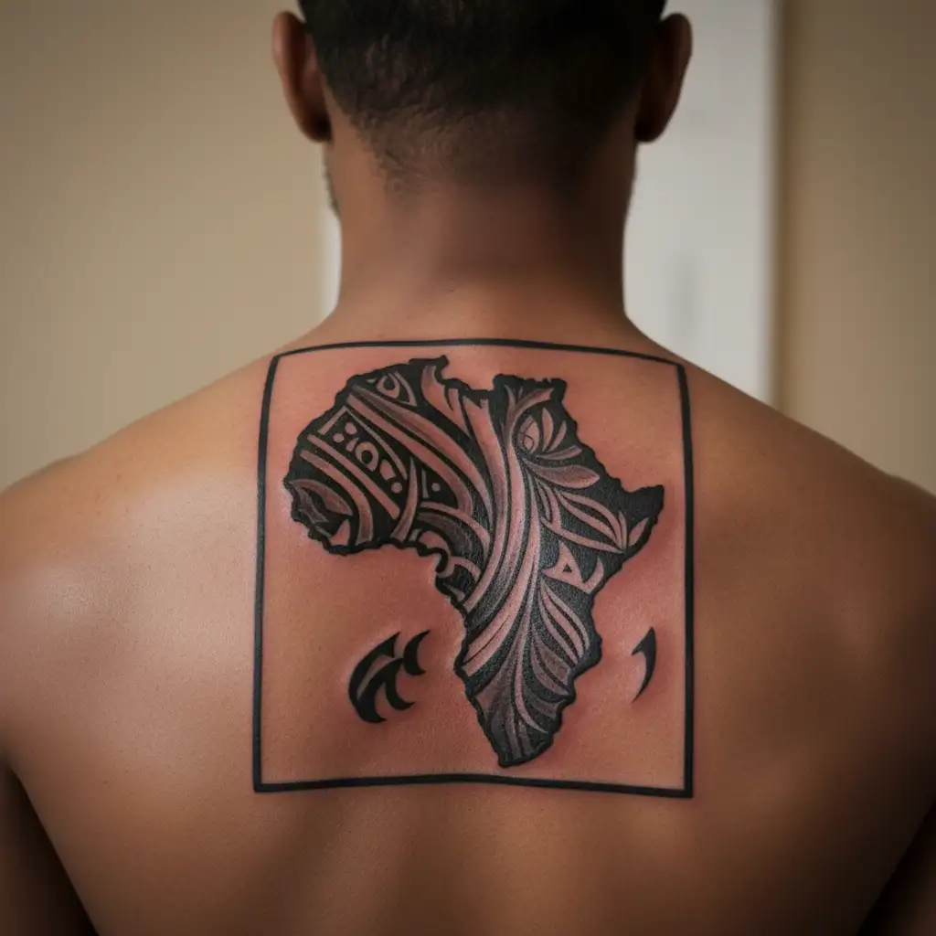 bbc qos tribal patern africa continent shape tattoo design idea