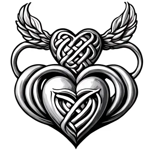 celtic knot claddagh with celtic knot  heart tattoo design idea