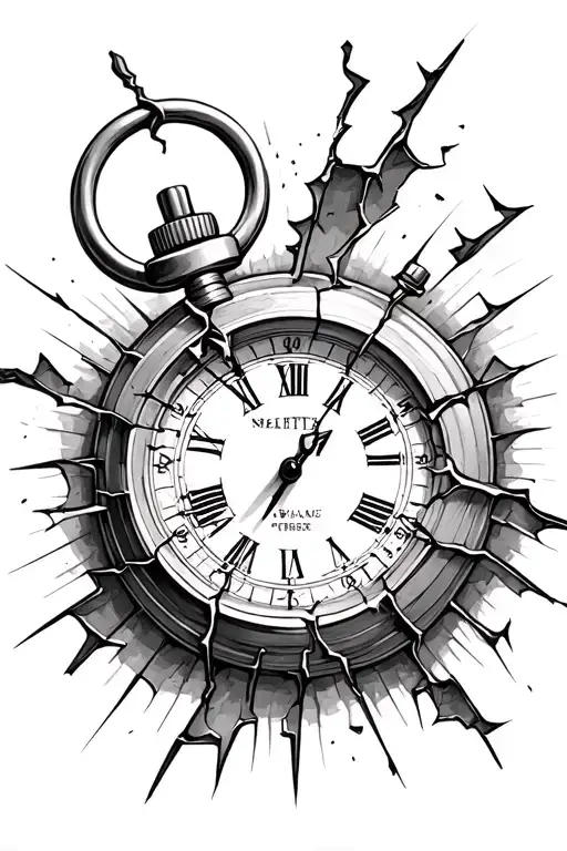 Broken Stopwatch Tattoo tattoo design idea