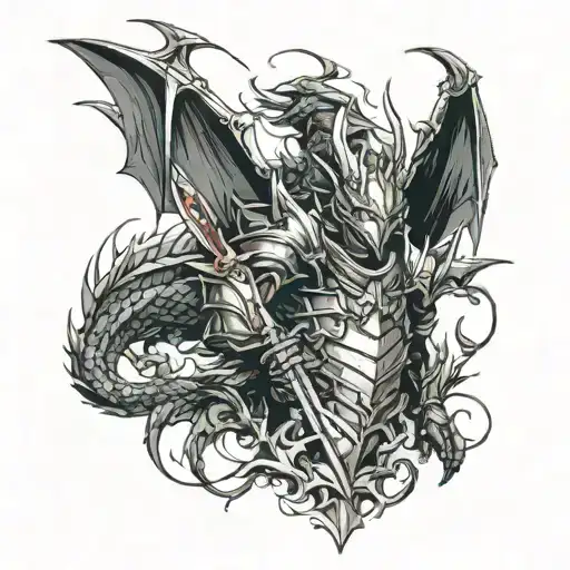 dragon knight tattoo design idea