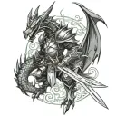 dragon knight tattoo design idea