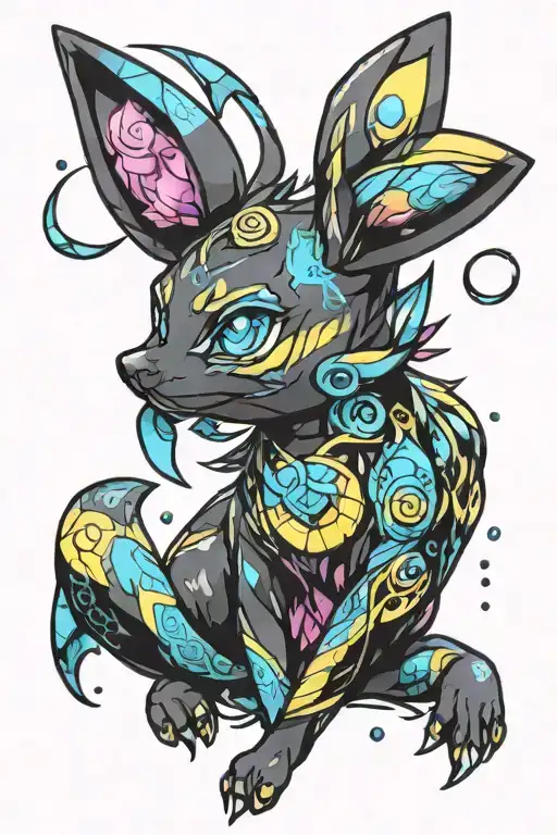 shiny umbreon start of sleeve tattoo tattoo design idea