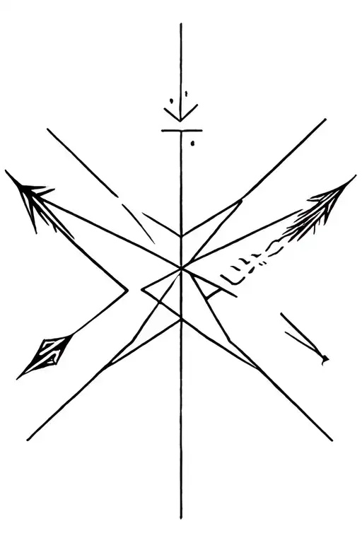 fine line north star and arrow geometric design incorporating tattoo design idea