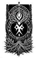Holly McHayla in Elder Futhark symbols within YGGDRASIL tattoo design idea
