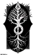 Holly McHayla in Elder Futhark symbols within YGGDRASIL tattoo design idea