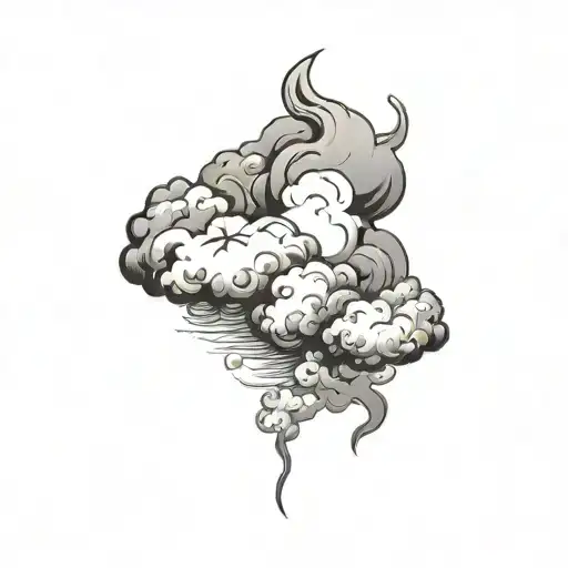 Filler Clouds and Smoke tattoo design idea