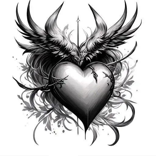 "Serge Catherine" Fleche et Coeur tattoo design idea