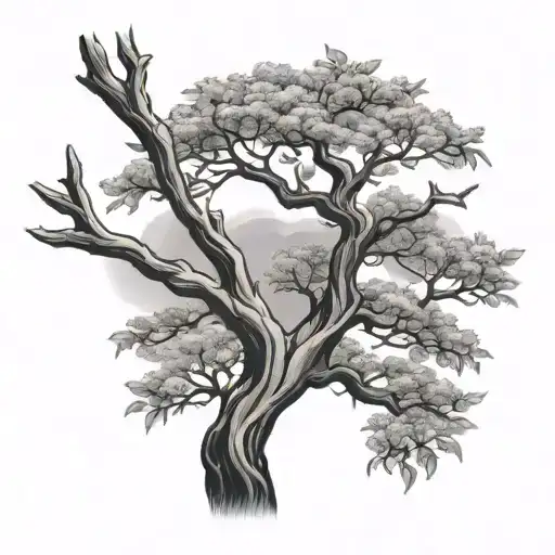 posion tree branch tattoo design idea