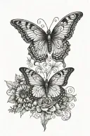 Everything happens for a reason and butterfly motives down the spine tattoo design idea