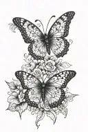 Everything happens for a reason and butterfly motives down the spine tattoo design idea
