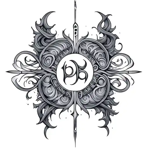 triskelion ogham writing tattoo design idea