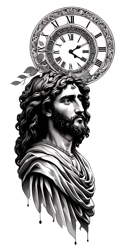 Jesus, gemini, clock, family tattoo design idea