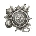 smile, shield, family tree, compass, dreams tattoo design idea