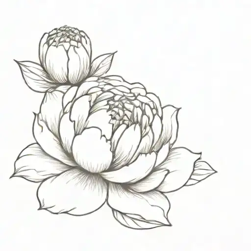 peony tattoo design idea