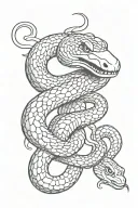 hybrid of snake and eel with a lot of eyes tattoo design idea