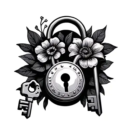 lock and key for couple tattoo tattoo design idea