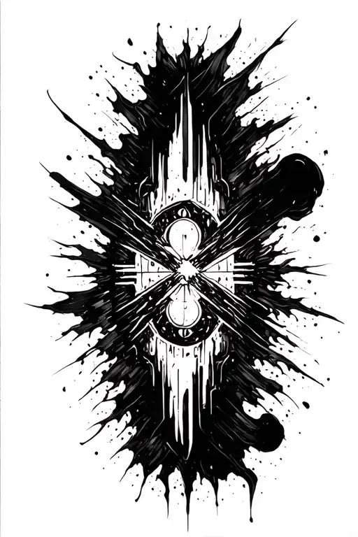 dark abstract, expressive blackwork, raw brush strokes saying bite the bullet tattoo design idea