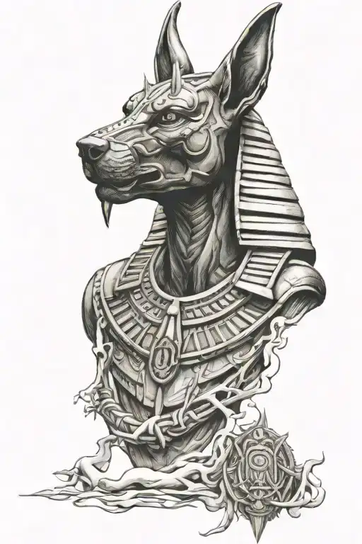 anubis - God of the Dead tattoo design idea