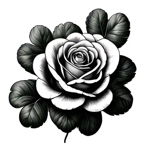 Yorkshire rose shamrock intertwined tattoo design idea