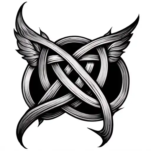 inverted trinity knot tattoo design idea