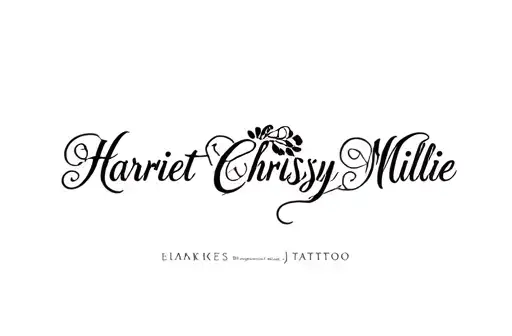 "Harriet Chrissy Millie " tattoo design idea