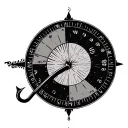 circle hook size 8 with latitude and longitude 36°26'15.0"N 87°29'02.5"W incorporated into the design tattoo design idea