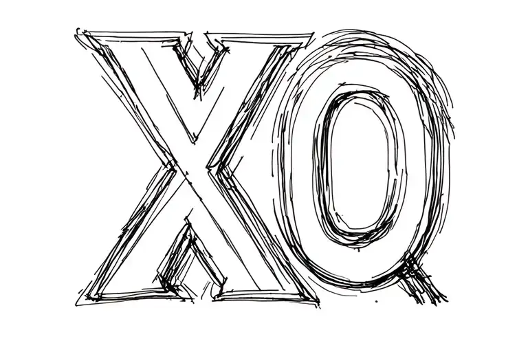 the weeknd XO logo tattoo design idea