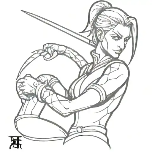 Karina mortal kombat tattoo design idea