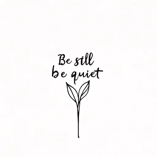 Be still be quiet tattoo design idea