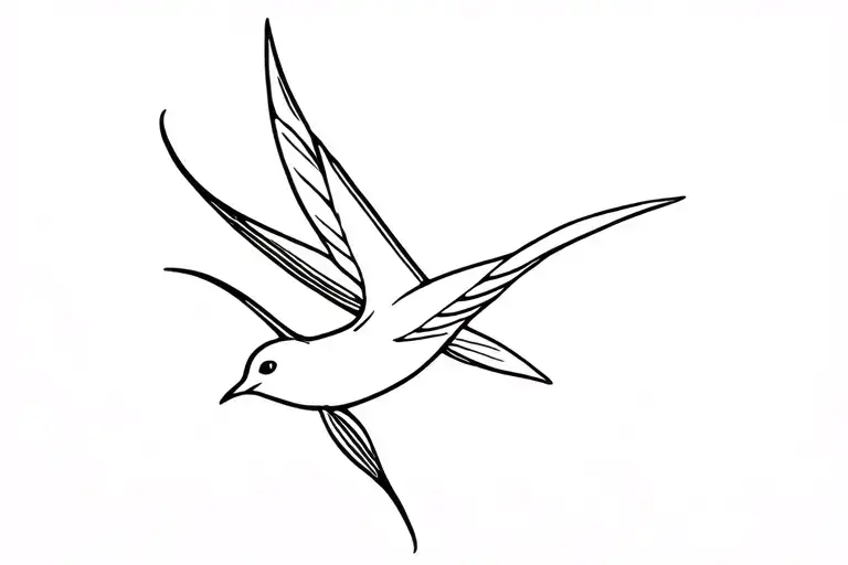 swallow with bay leaf tattoo design idea