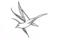 swallow with bay leaf tattoo design idea
