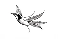 swallow with bay leaf tattoo design idea