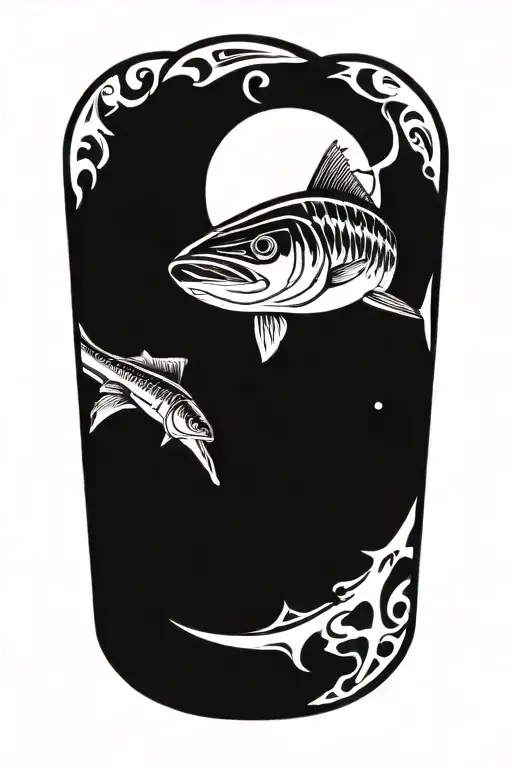 king mackerel tattoo design idea