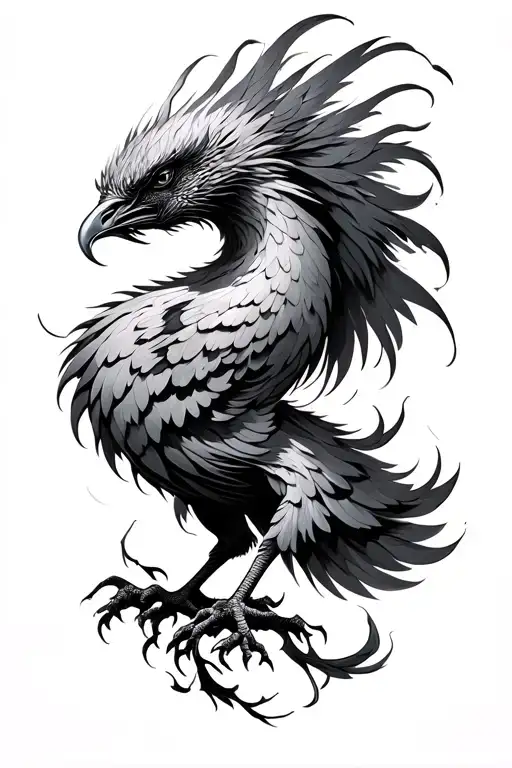 Chinese phoenix rising tattoo design idea