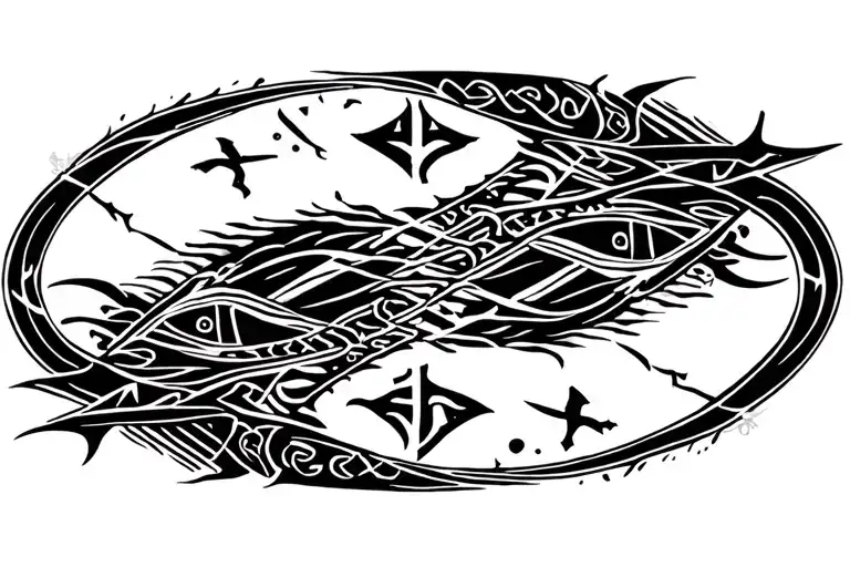 viking runes tattoo design idea