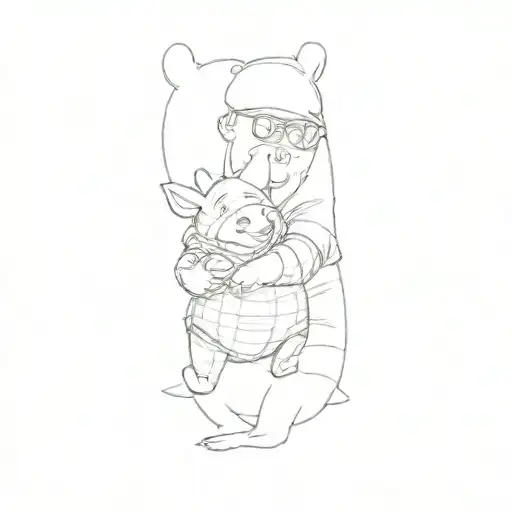 winnie the pooh and piglet  tattoo design idea