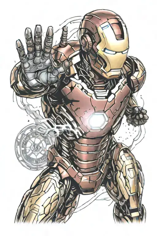 Iron man marvel cinematic universe tattoo design idea