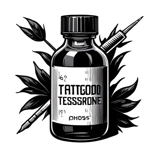 testosterone bottle with needle tattoo tattoo design idea