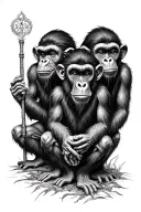 3 wise monkeys tattoo design idea