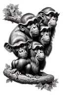 3 wise monkeys tattoo design idea